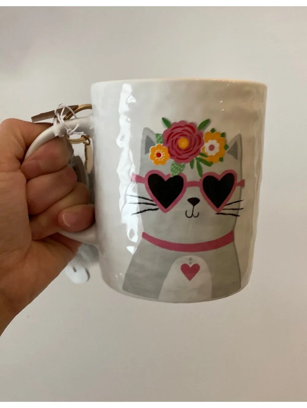 Cat mug with keychain nwt gift set